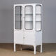 Vintage glass & iron medical cabinet, 1970s