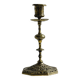 Carved brass candlestick holder