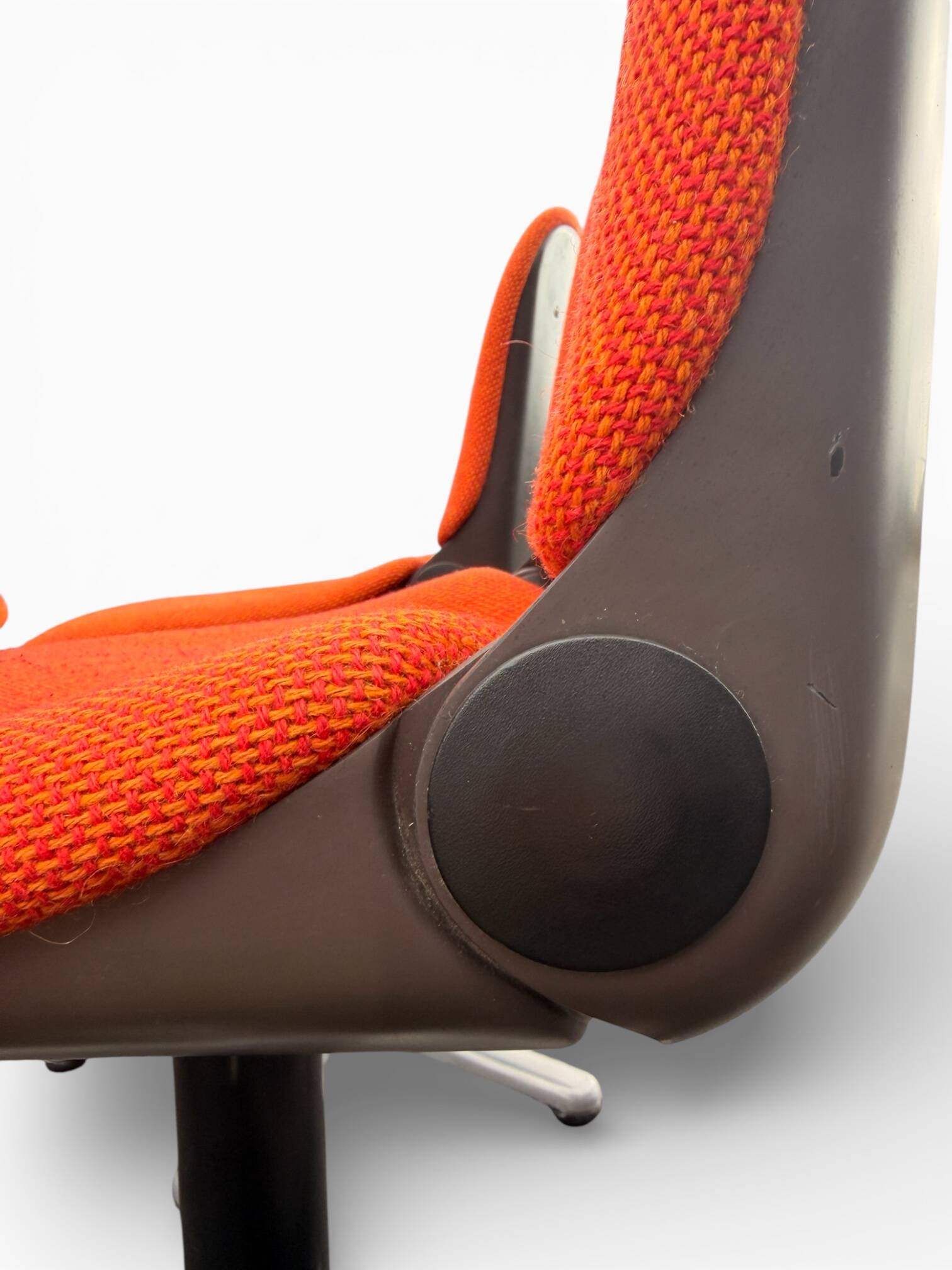 4 vintage chairs, model 231/5 in orange fabric by Wilkhahn.