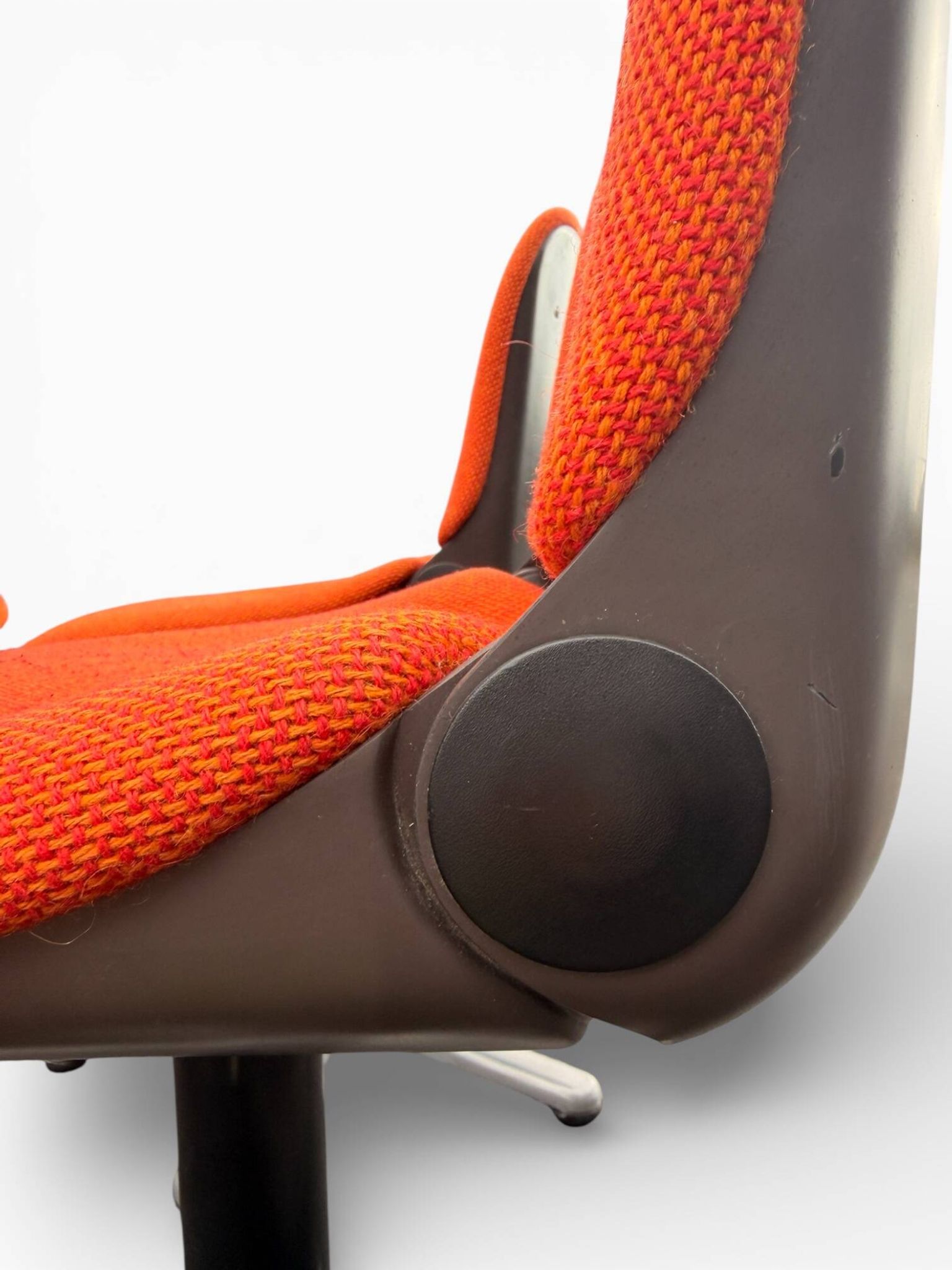 4 chaises, fauteuils vintage modèle 231/5 en tissu orange par Wilkhahn