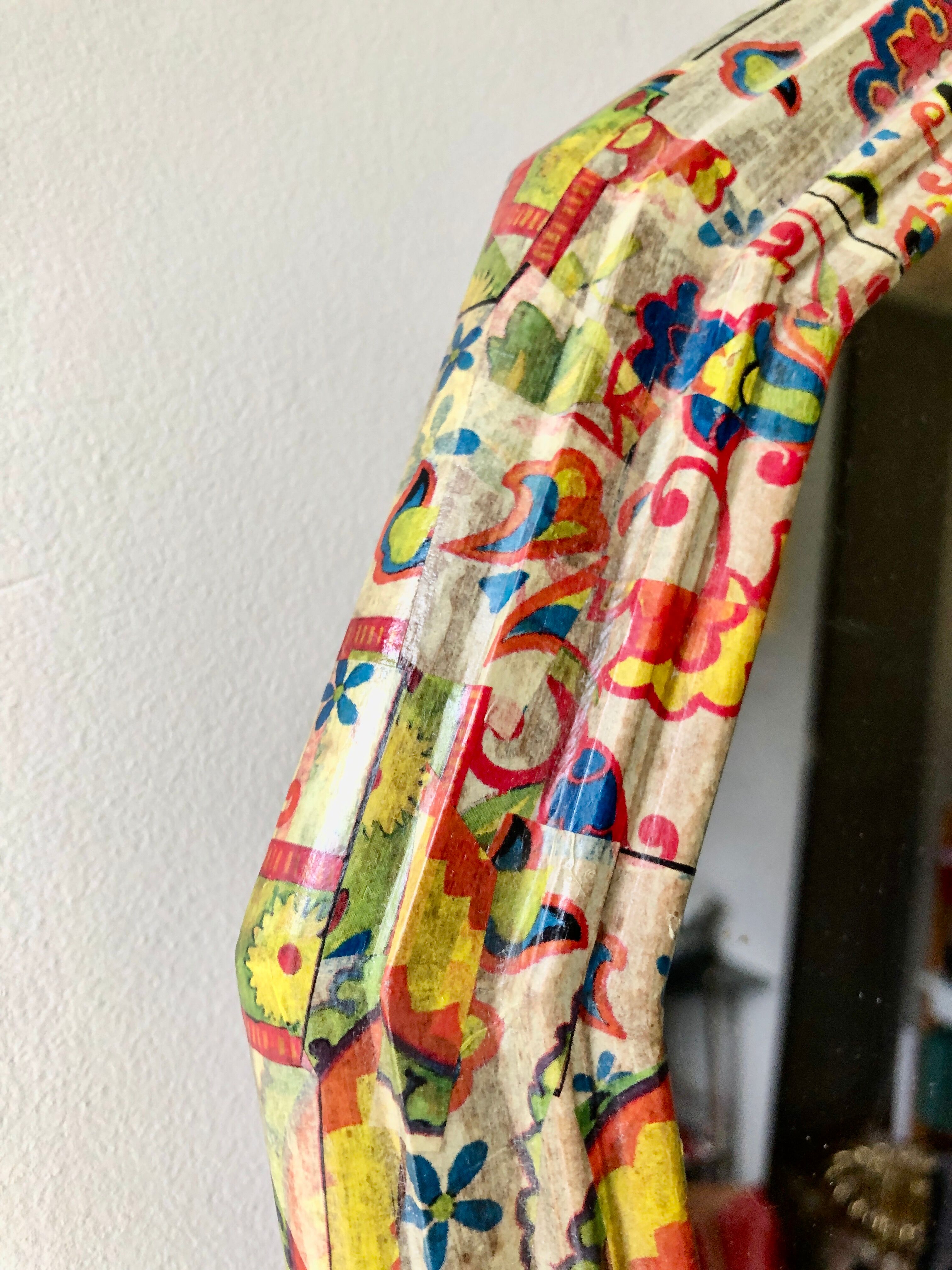 Vintage floral paper mirror