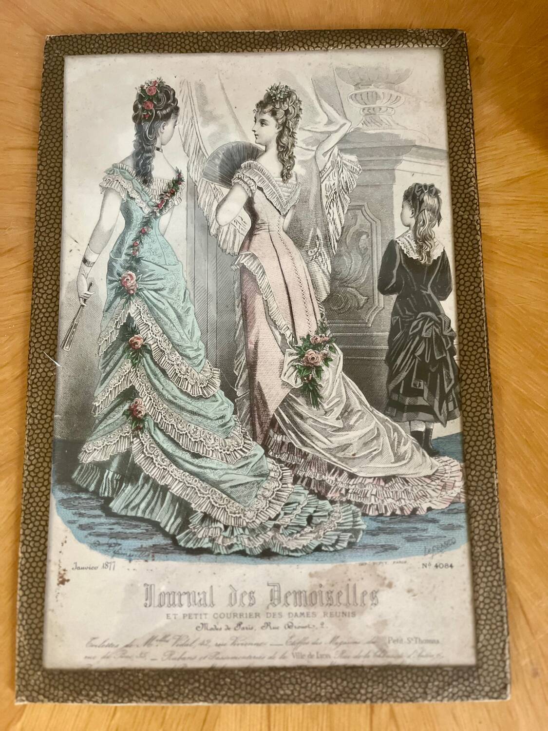 Gravure de mode de paris ancienne