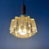 Small mid-century crystal glass pendant lamp