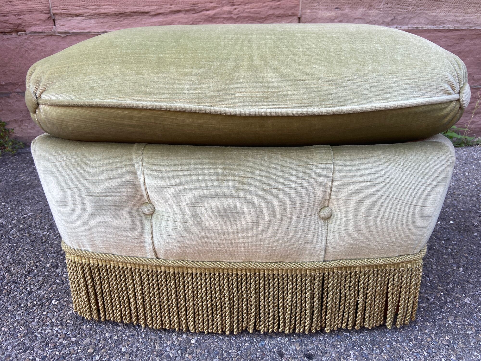 Pouf very large footrest old ottoman stool Art Deco 1940