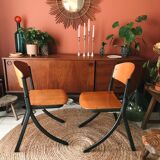 Set of 2 vintage Souvignet chairs made in France