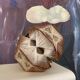 Scandinavian hanging lamp wood and vintage yarn