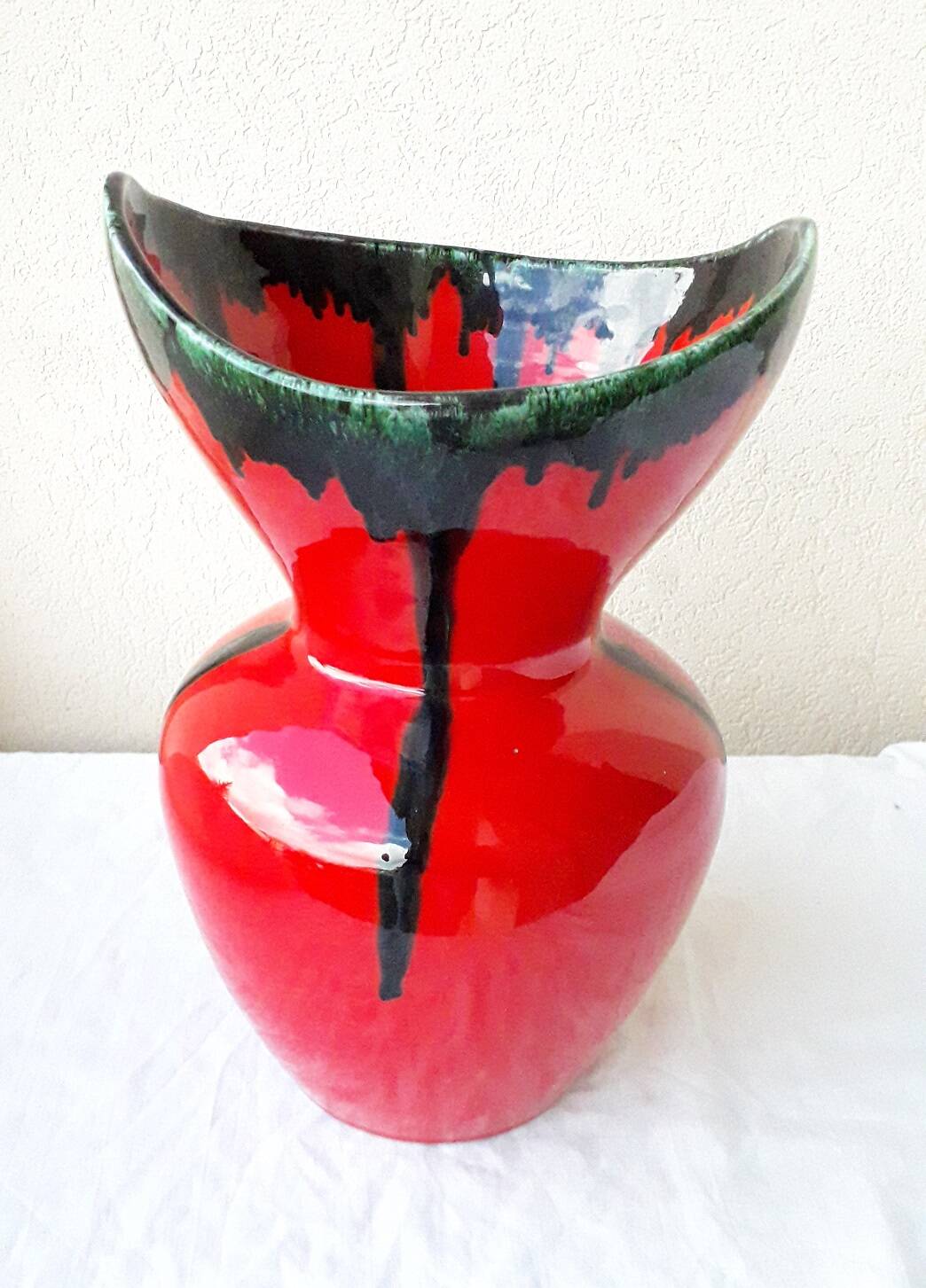 Red ceramic vase from Vallauris