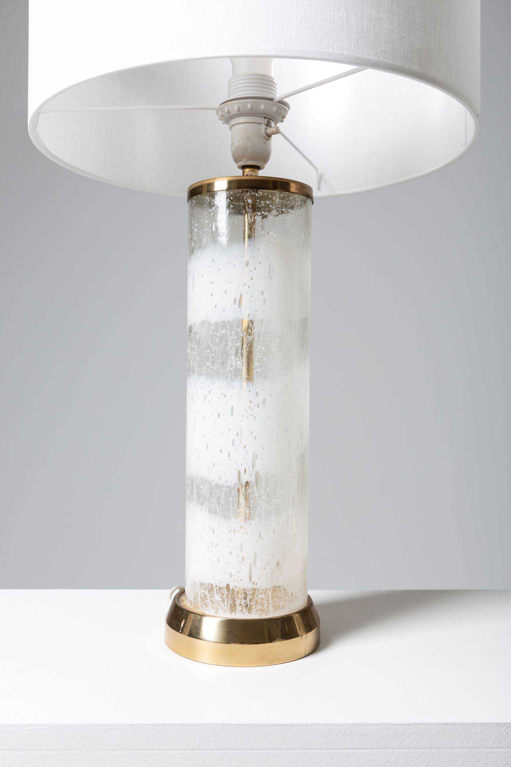 Pair of glass lamps by Bergboms Sweden 1970s