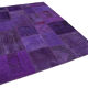 Hand-knotted turkish vintage 171 cm x 239 cm purple patchwork carpet