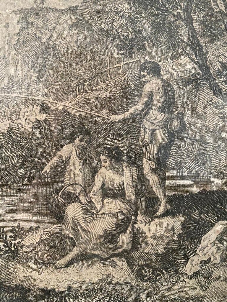 Francesco Zuccarelli, fishing scene, engraving, eighteenth century