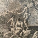 Francesco Zuccarelli, fishing scene, engraving, eighteenth century