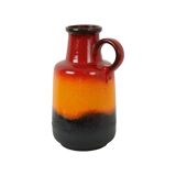 Fat Lava West Germany Vase Earthenware Scheurich Orange Red Black 408-40