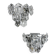Pair of Kinkeldey 2-tier cut crystal wall sconces, Germany, circa 1970s