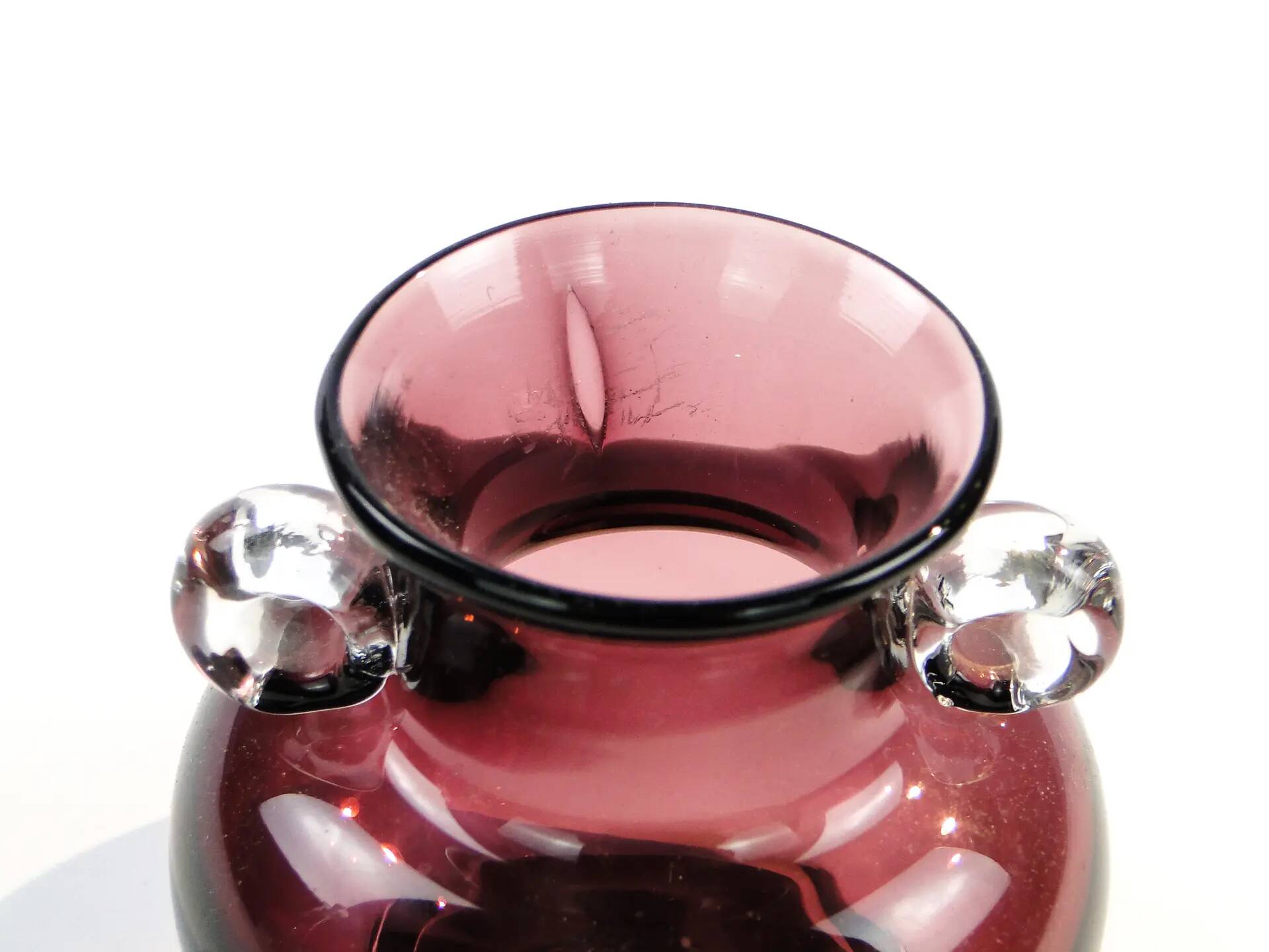 Vase, mid-century modern, glass, Poland, 1970s
