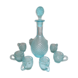 Service ancien : verres et bouteille année 40-50
