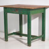 Antique green table in solid pine (circa 1920)