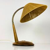 Vintage teak and rattan table lamp by Temde, circa 1970