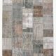 Gray & bronze patchwork tapis rug, 247x172cm