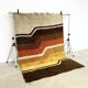 Vintage 1970s rug with wavy stripes in ochre shades — 200 × 300cm