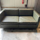 2-seater sofa and 2 armchairs set Pfister for Knoll khaki leather