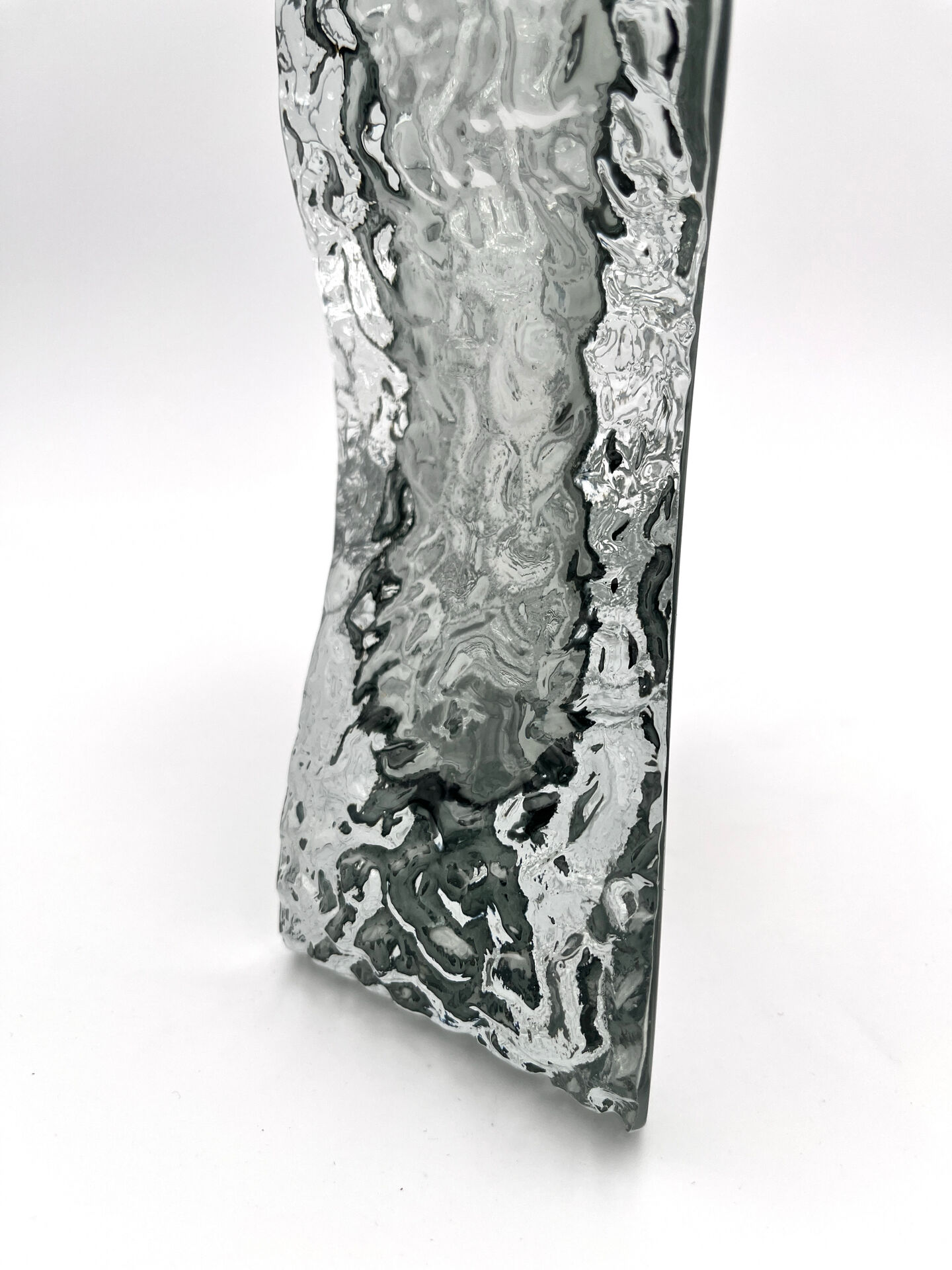 Vase Mandruzzato Murano Sommerso Fumé Texture Givrée Design 70s