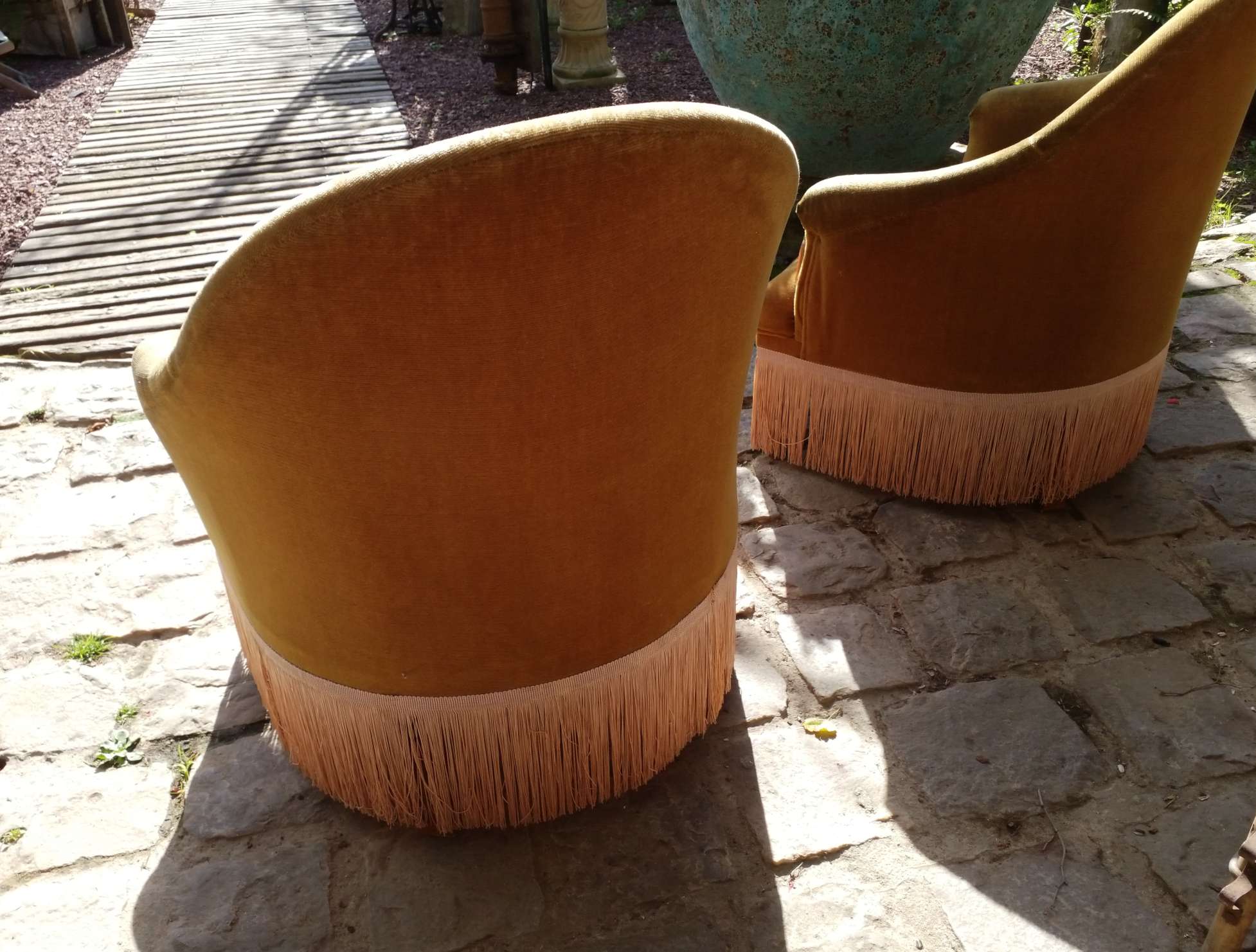 Pair of toad armchairs