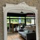 Antique white mirror 218.5cm/123.5cm Napoleon III period fireplace mirror