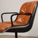 Charles Pollock leather office chair, Knoll edition, 1970