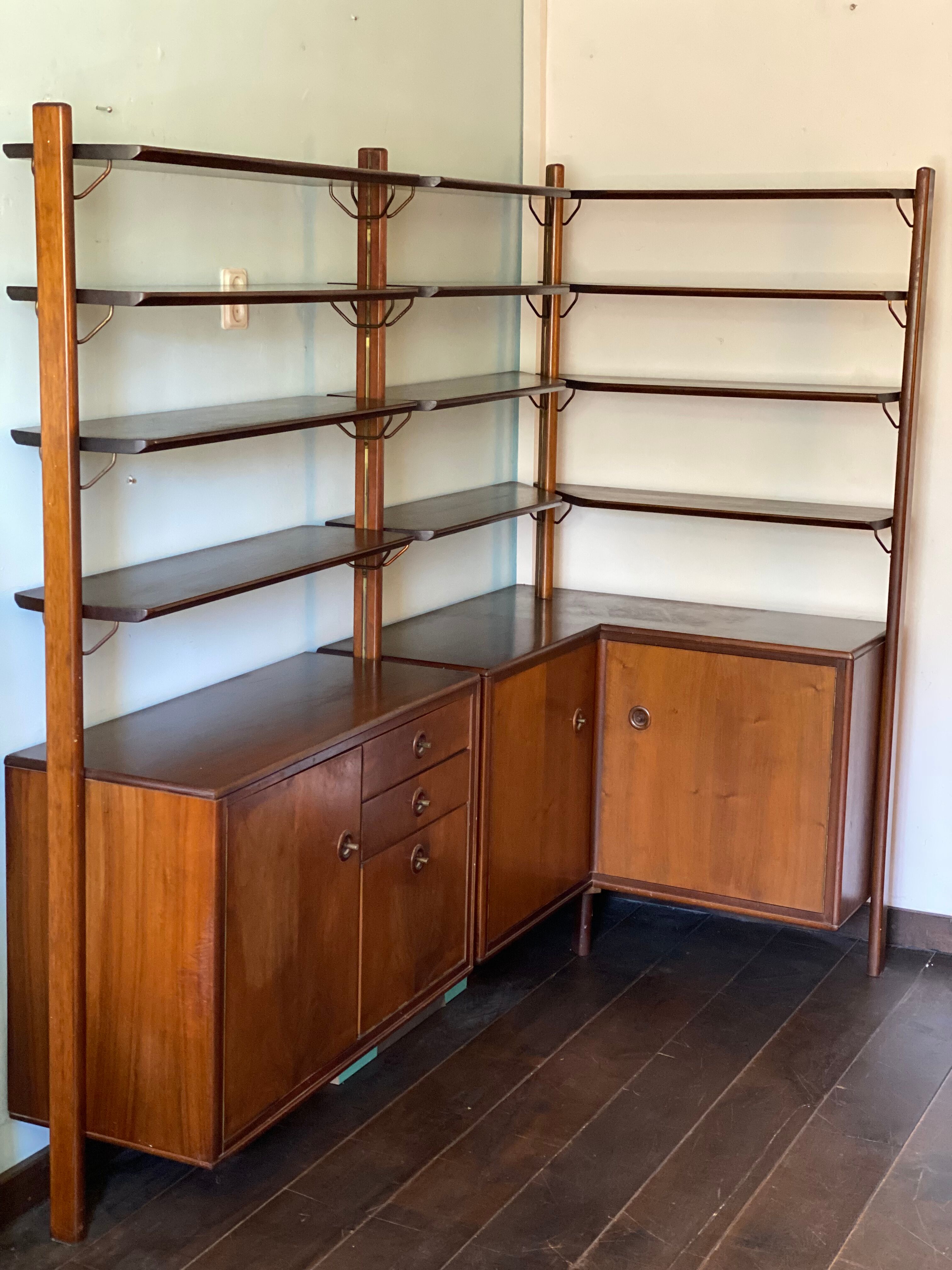 Mid century modern dutch corner wall unit