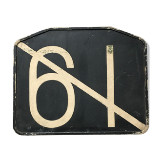 Old bus line plate 61 barred