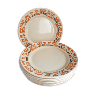 Suite of 9 flat plates Cairo Badonvillers