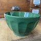 Large vintage green faceted bowl