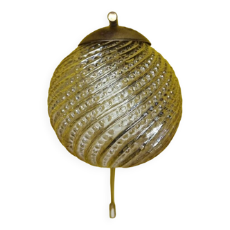 Wall Lamp With Glass Ball And Brass Fixture, 1970s