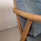 Banquette velours et bois clair, scandinave vers 1960/70
