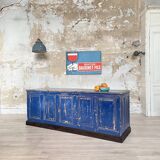 Commercial bank weathered wood panel.