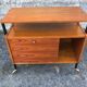 1960 wheeled furniture wood and black metal