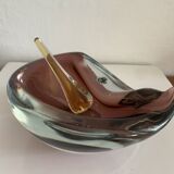 Vintage ashtray, Murano Sommerso, with pestle and label, circa 1960s