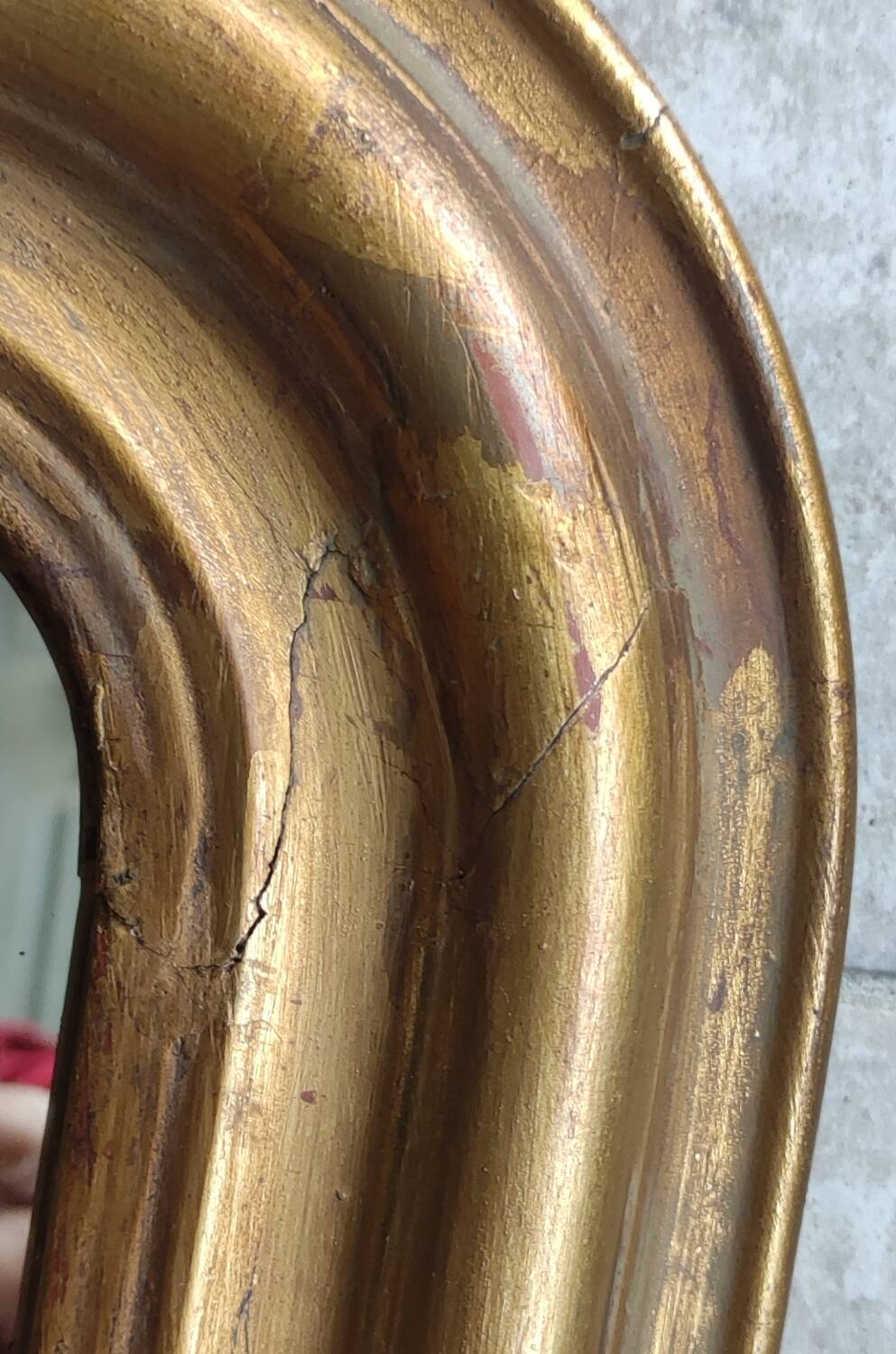 Antique small golden mirror louis philippe