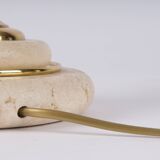 Philippe Barbier lamp travertine brass Hollywood Regency