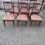 Lot oval table and 6 vintage chairs used