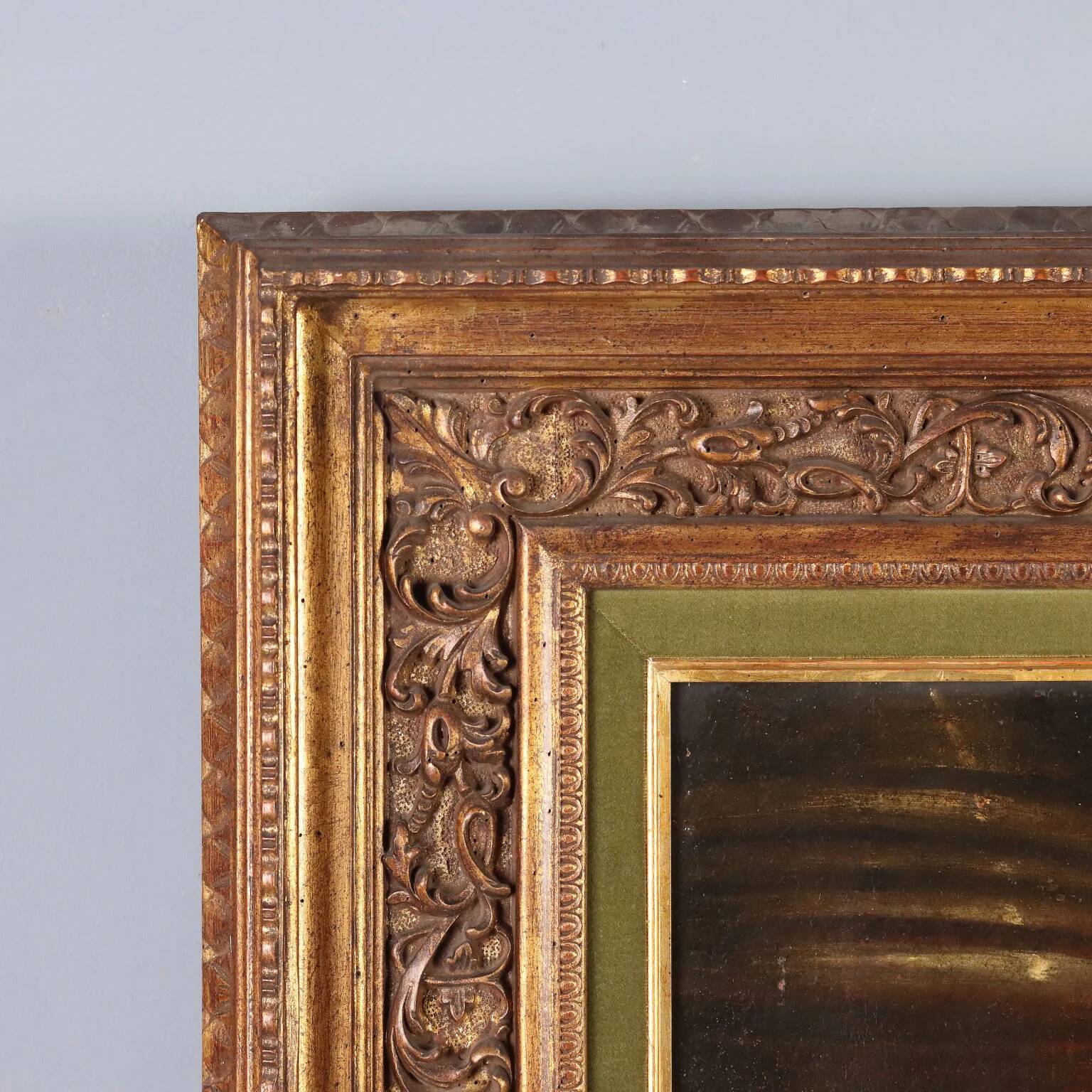 Ancient painting of the Virgin and Child on canvas from the 17th century.