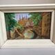 Mini painting of Bruges, Belgium, oil on wood panel.