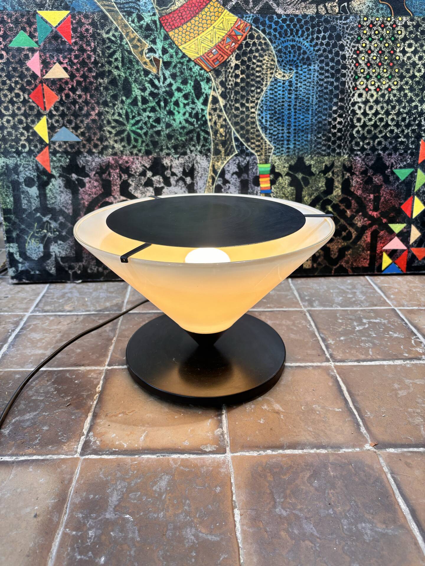 Postmodern table lamp. Optelma / Mangia style.