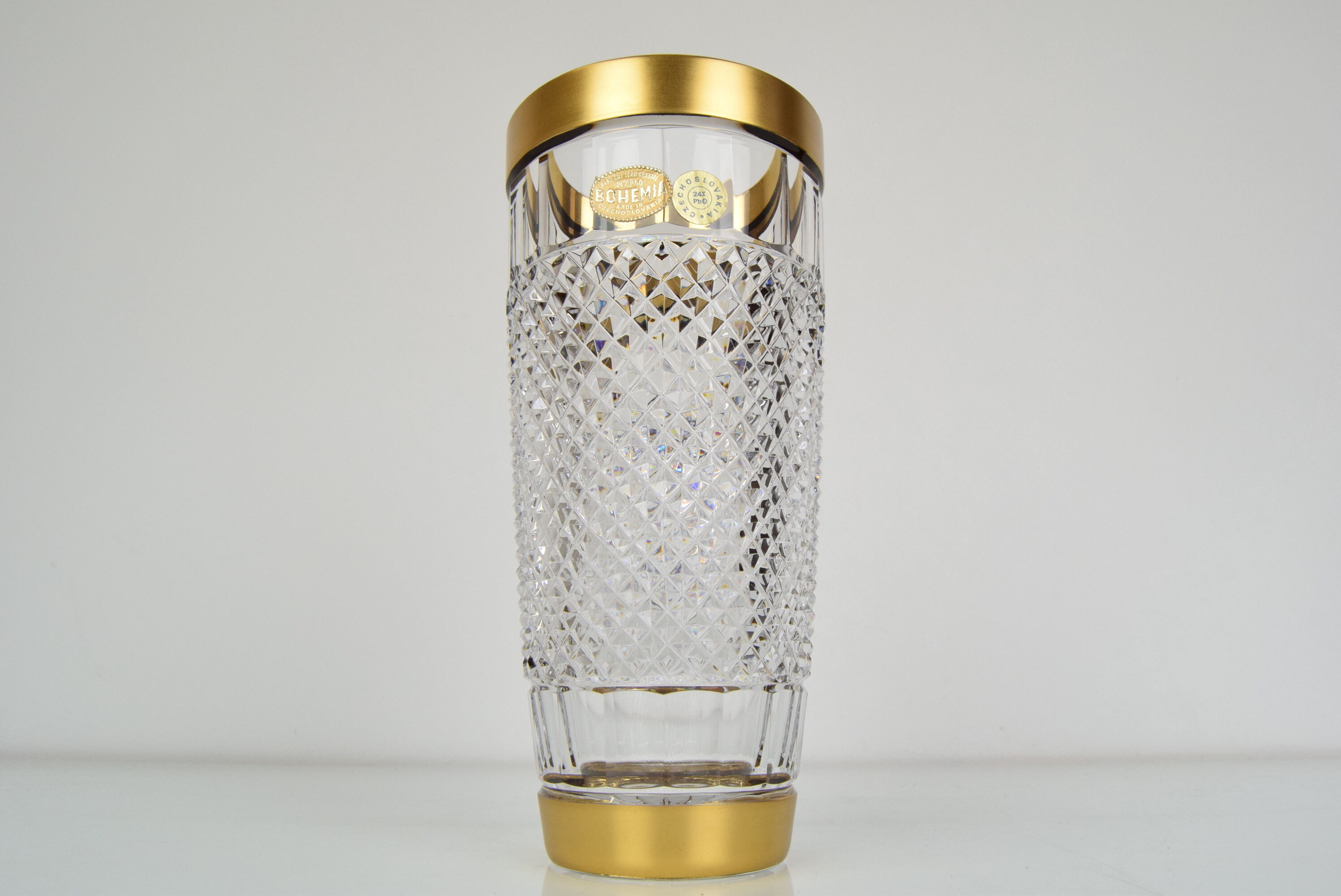 Mid-century glass vase,bohemia crystal,circa 1960's.