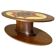 Vintage oval coffee table in solid walnut, Italy 1960s