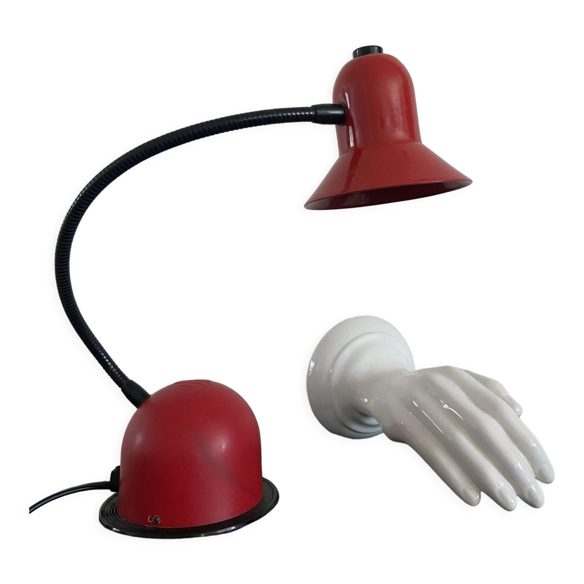 Stilplast red desk lamp made in italy 80's