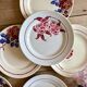 Set of 10 mismatched antique dinner plates