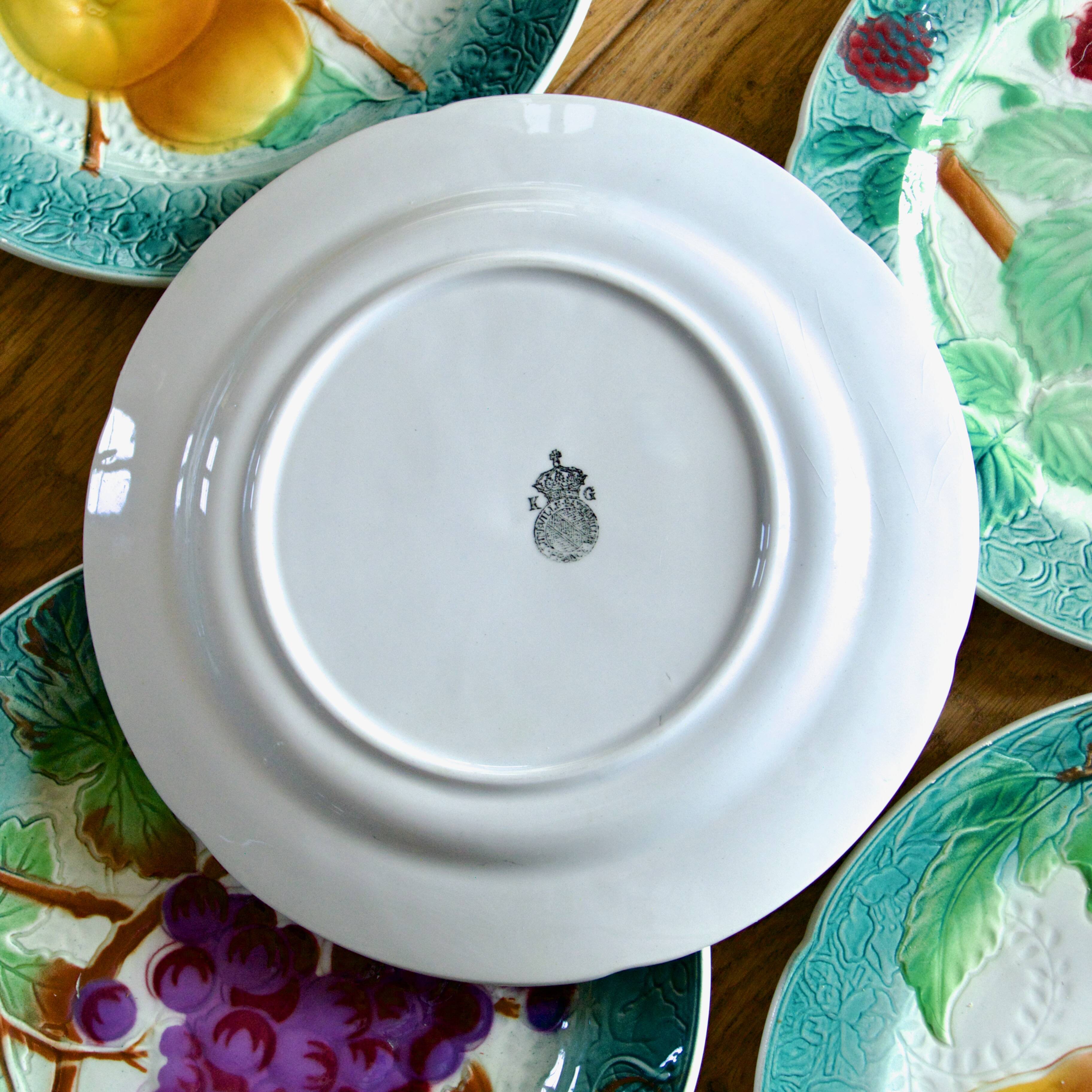 1922 KG Lunéville Badonviller barbotine fruit plates
