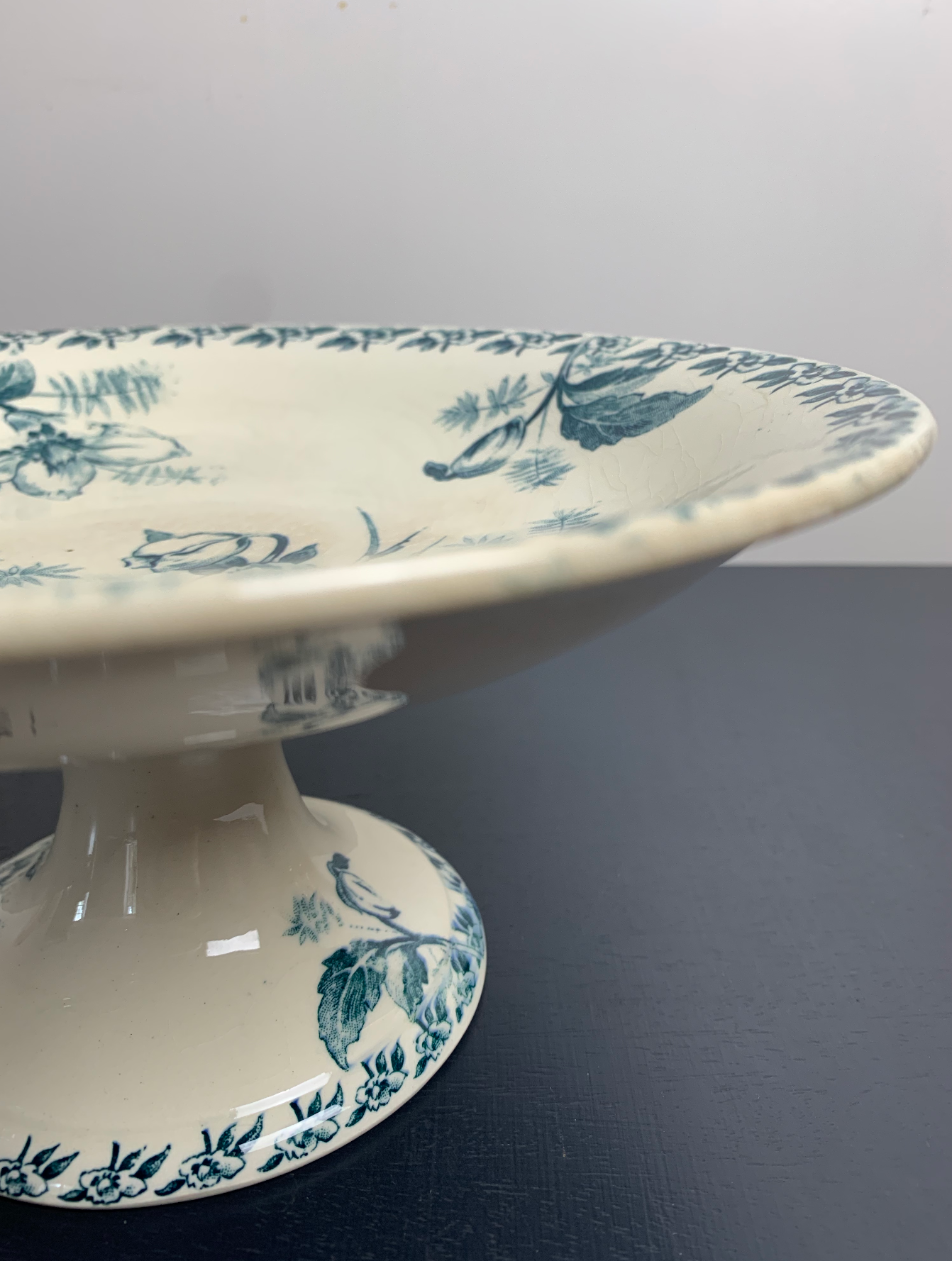 Opaque porcelain compotier from Gien Terre de fer