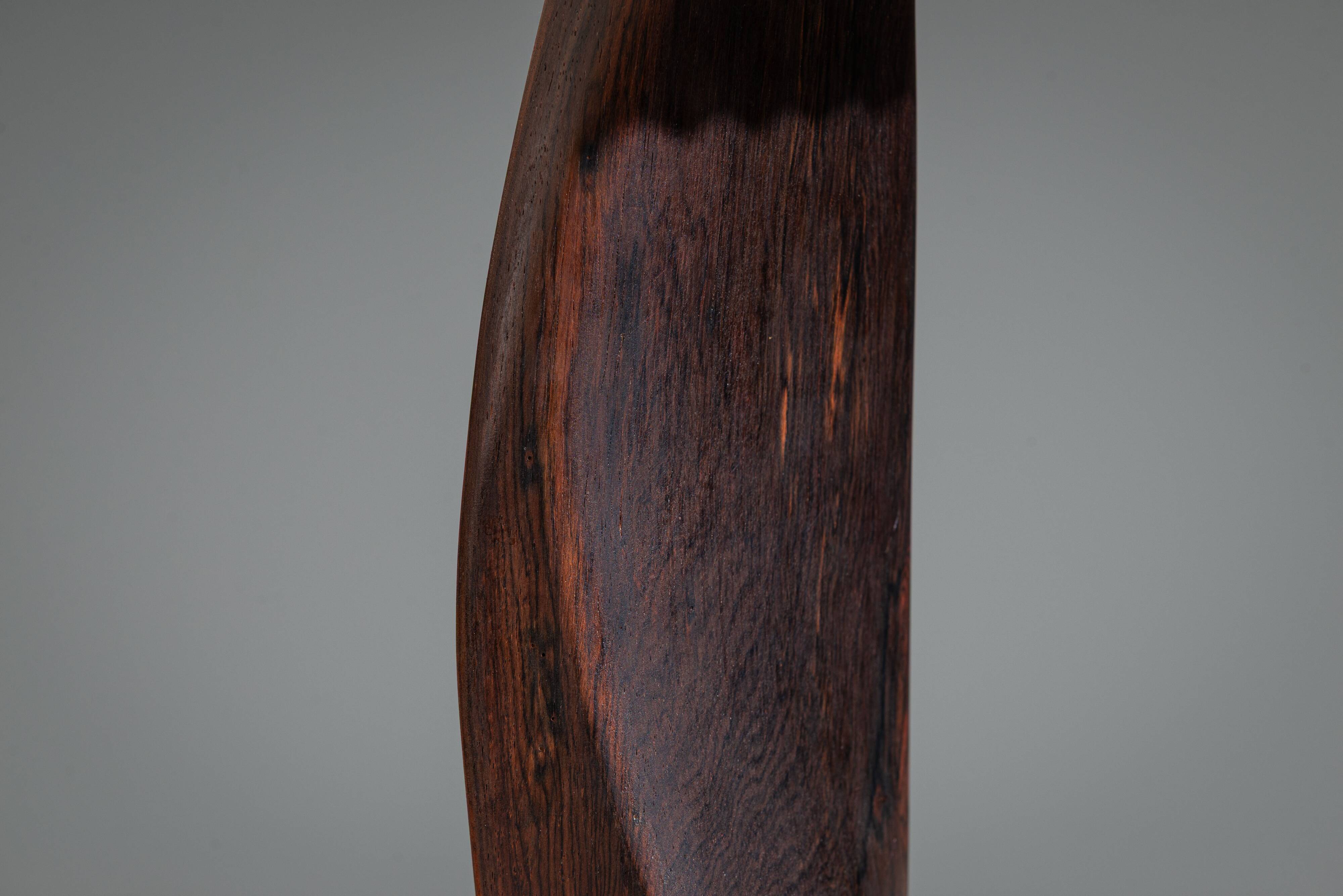 Large mid-century solid rosewood table lamp